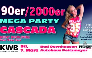 90/2000er MegaParty mit Cascada