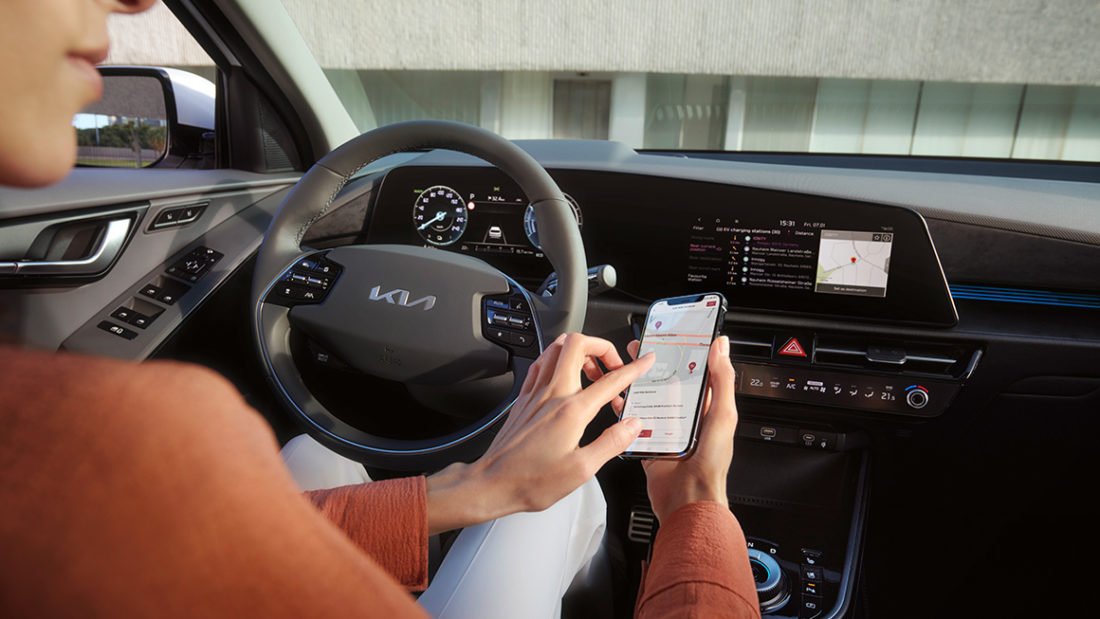 Interaktive Kia Connect App.